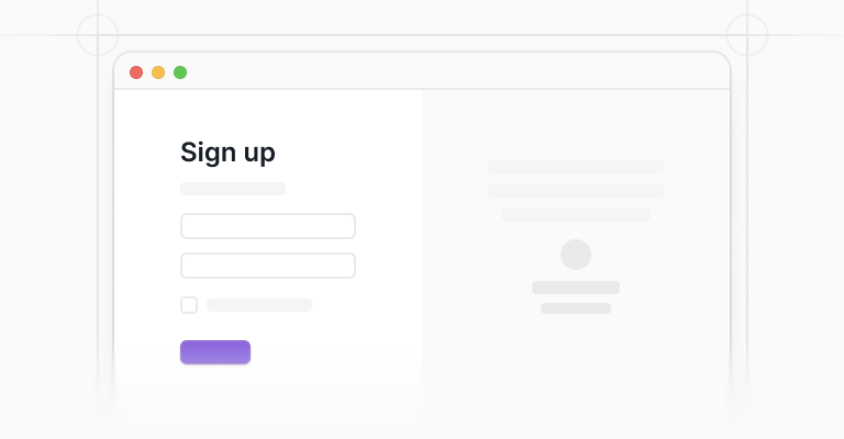 Sign up pages